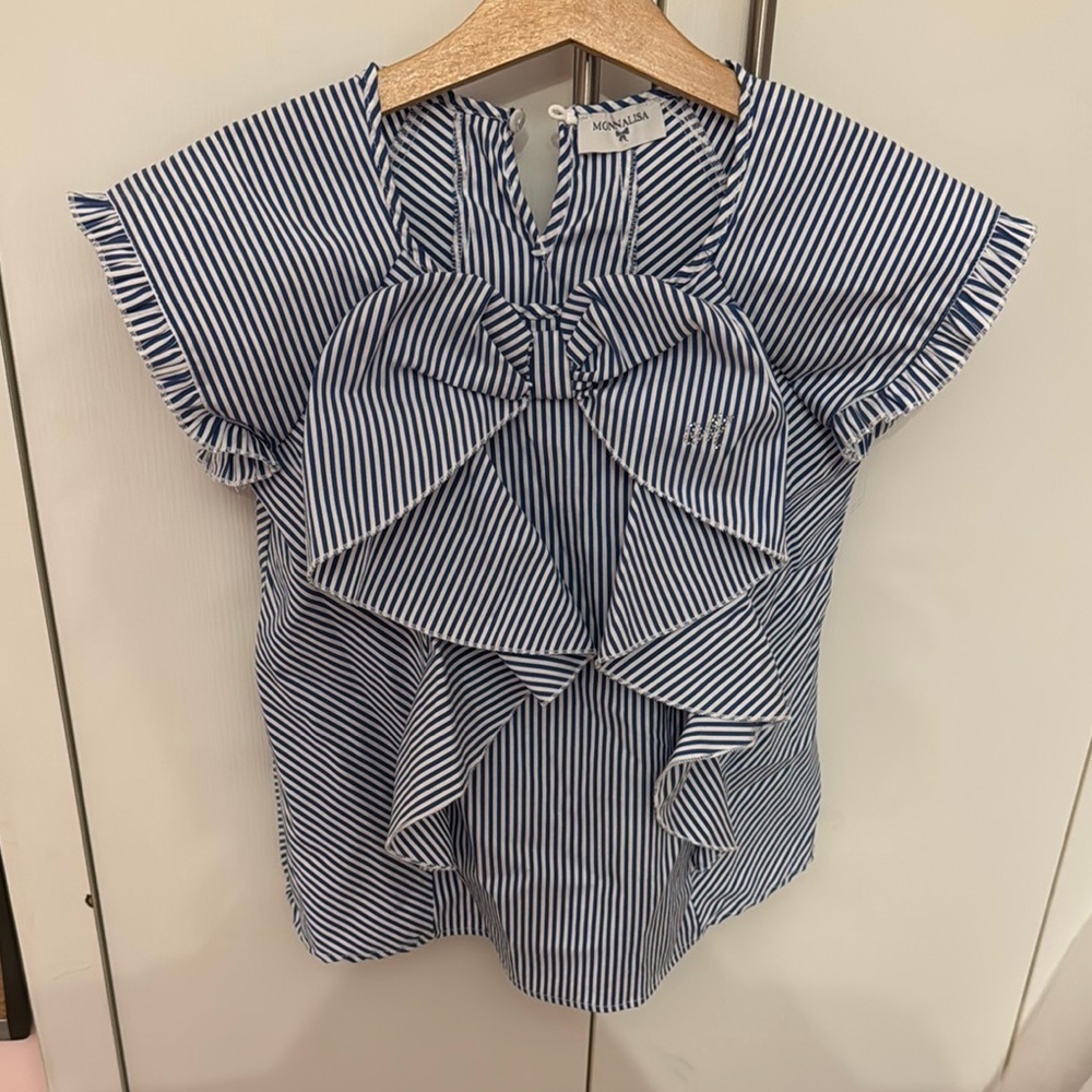 MonnaLisa Blue and White Striped Blouse